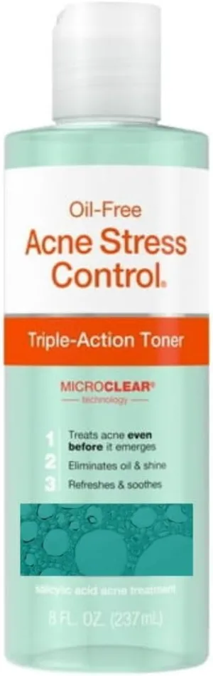 Oil-Free Facial Toner with 2% Salicylic Acid, Triple-Action Acne Treatment, 8 fl. oz