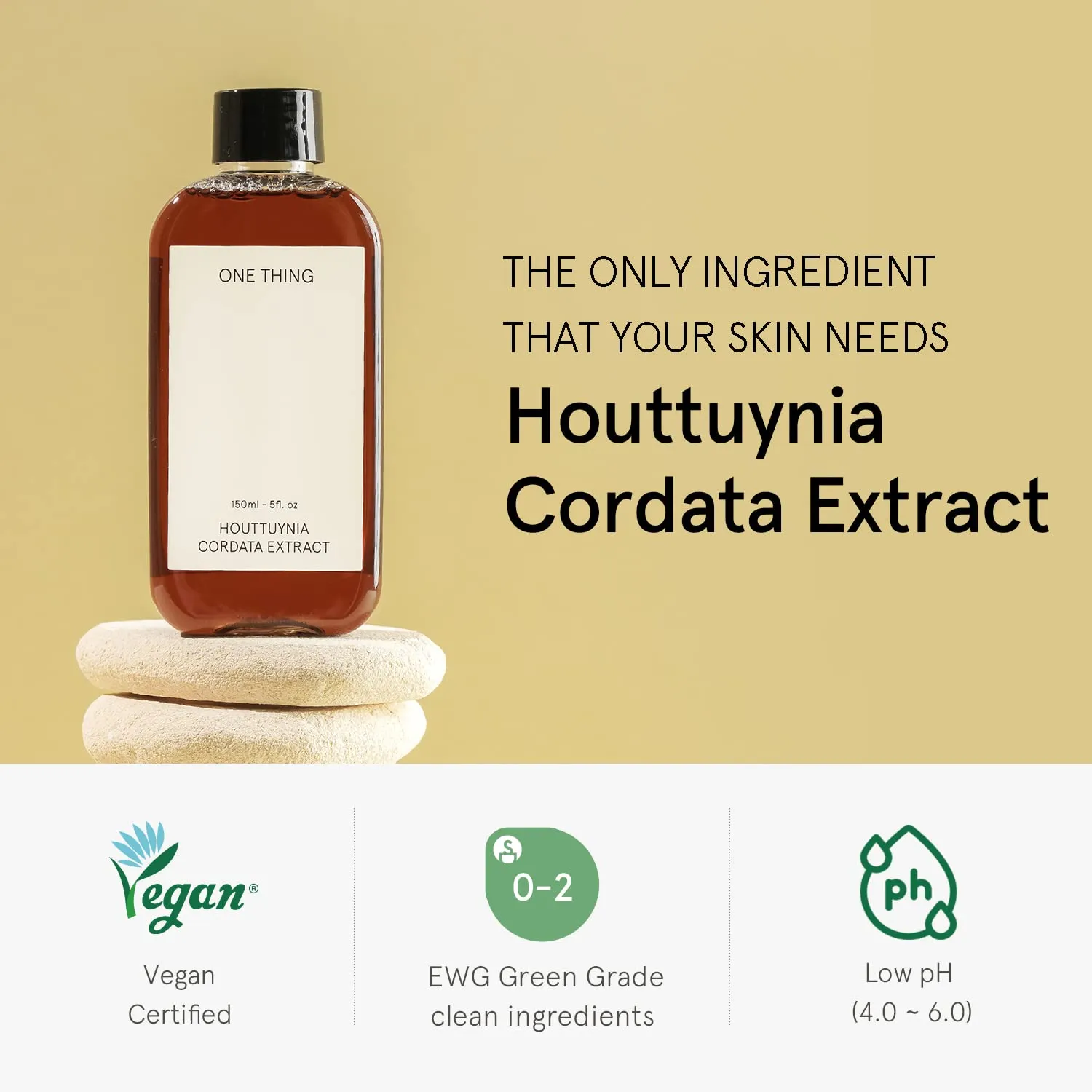 ONE THING Houttuynia Cordata Extract 10 fl oz | Vegan Soothing Calming Hydrating Facial Toner for Oily Acne Prone Skin | Korean Skin Care