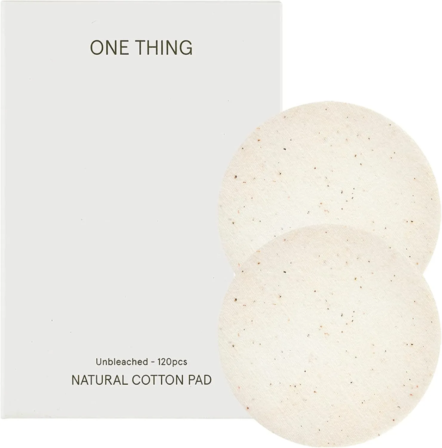 ONE THING Unbleached Cotton Pads | DIY Dry Toner, Large Size Exfoliating Soft Lightweight Face Rounds | Daily Travel Size Refill No Lint Double Sided | Korean Skin Care (120 Refill)