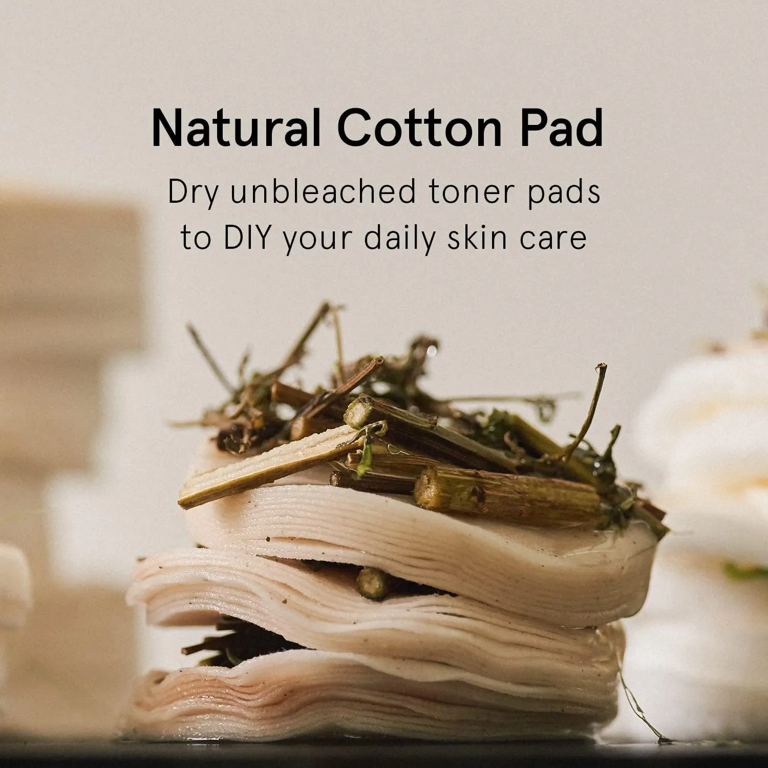 ONE THING Unbleached Cotton Pads | DIY Dry Toner, Large Size Exfoliating Soft Lightweight Face Rounds | Daily Travel Size Refill No Lint Double Sided | Korean Skin Care (120 Refill)