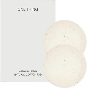 ONE THING Unbleached Cotton Pads | DIY Dry Toner, Large Size Exfoliating Soft Lightweight Face Rounds | Daily Travel Size Refill No Lint Double Sided | Korean Skin Care (120 Refill)