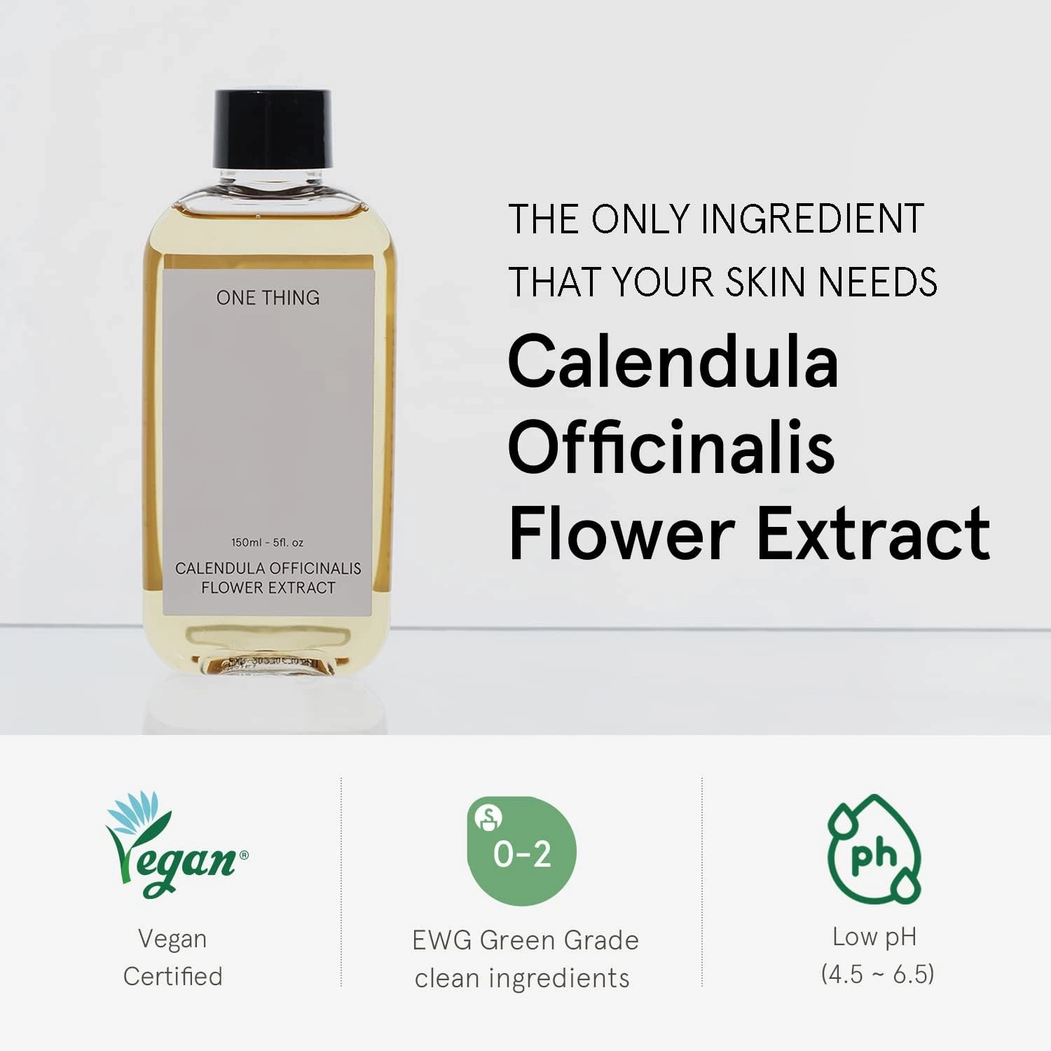 ONE THING Calendula Officinalis Flower Extract Toner 5.07 Fl Oz | Hydrating Soothing Vegan Facial Extracto, Smooth Soft Sensitive Oily Acne Prone Skin, Barrier Relief Sebum Control | Korean Skin Care