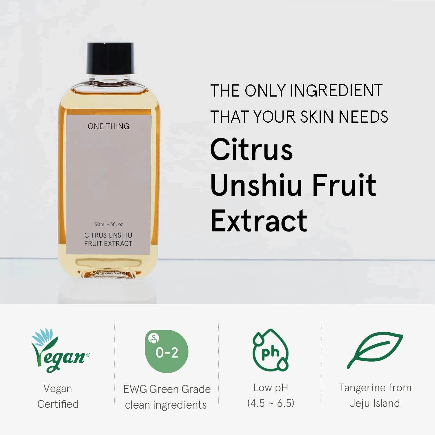 ONE THING Citrus Unshiu Fruit Toner (Tangerine Extract) 5.07 Fl Oz | Hydrating Revitalizing Facial Extract, Uneven Dull Skin, Vitamin C | Acne Scars Dark Spots Pigmentation | Vegan Korean Skin Care