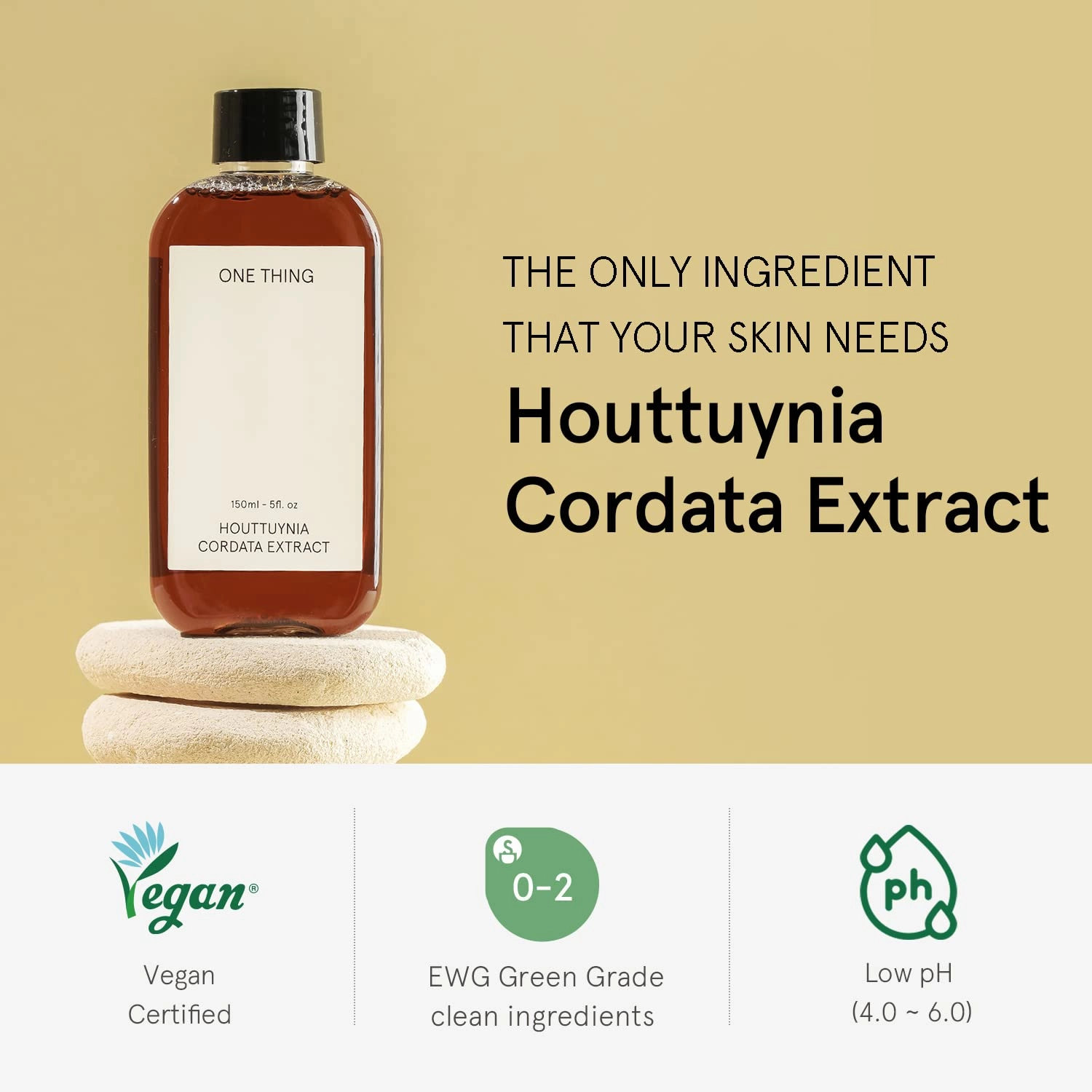 ONE THING Houttuynia Cordata Heartleaf Extract Toner 5.07 Fl Oz | Soothing Calming Hydrating Purifying Daily Facial Extracto, Oily Acne Prone Skin, Redness Irritation Relief | Vegan Korean Skin Care