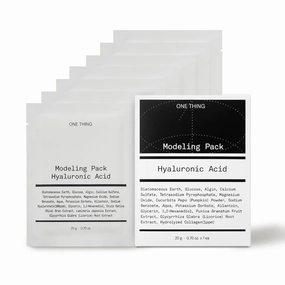 ONE THING Hyaluronic Acid Modeling Pack 1.05 Oz * 7 Masks | Facial Powder Mask for Hydrating Cooling Soothing Skin, Mix with Water or Toner | Clay Peel off Mask | Korean Face Mask