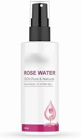 Organic Rose Water | Gulab Jal | for Soothing Any Skin Inflammations, Hydrating Your Skin, Cleansing Your Pores & Soothing Redness of Skin | Natural & Organic Ingredients 5.07 Fl Oz, Clear
