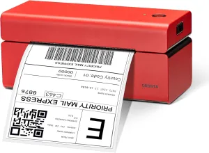 ORGSTA USB Thermal Shipping Label Printer - T001 High Speed Shipping Label Printer 4x6 for Commercial Grade Shipping Packages, Widely Used for Ebay, Amazon, Shopify, Etsy, USPS, FedEx, Postage-Red
