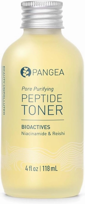 Pangea Organics - Natural Niacinamide   Reishi Pore Purifying Peptide Toner | Vegan, Non-Toxic, Sustainable Clean Beauty (Glass Bottle, 4 fl oz | 118 ml)
