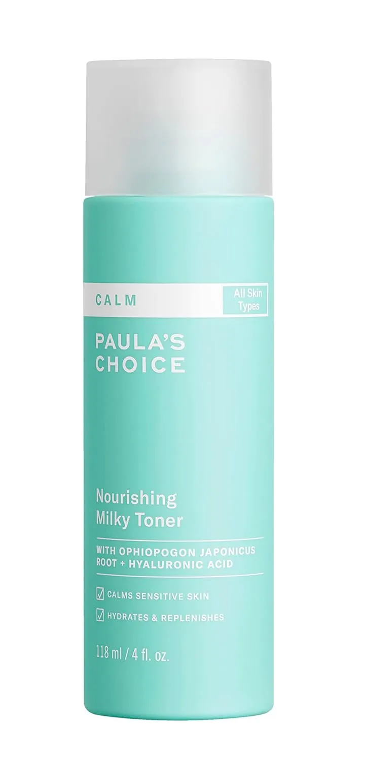 Paula’s Choice Calm Nourishing Milky Toner for Sensitive Skin, Calms   Soothes Redness, Suitable for Rosacea-Prone & Eczema-Prone Skin, Fragrance-Free & Paraben-Free, 4 Fl Oz.
