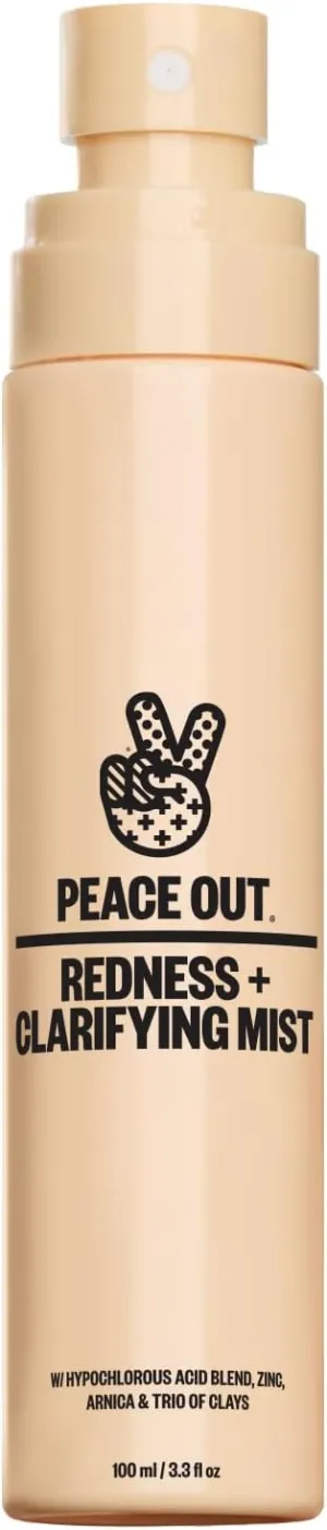 PEACE OUT Skincare Redness & Clarifying Mist, Hypochlorous Acid Spray Helps Reduce Redness and Excess Oil, Balancing Facial Spray for Acne-Prone Skin, 3.3 fl oz