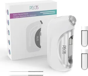 PELCAS Nano Facial Mister, Cordless Face Sprayer 0.2mm 110-150kpa Oxygen Facial Machine, Portable Facial Steamer for Skincare, Serum, Toner, Facial Essence Spa at Home
