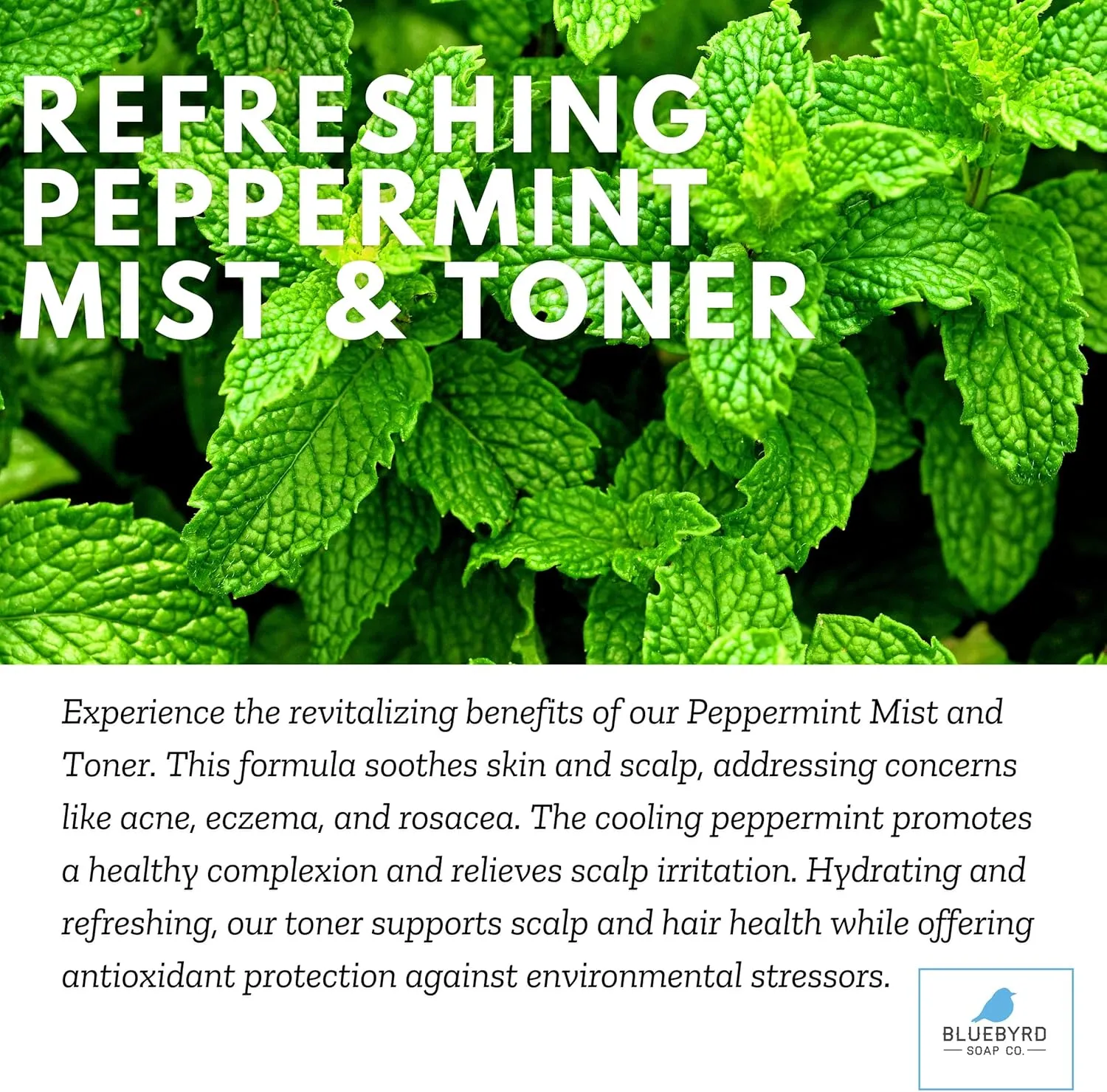 Peppermint Cooling Facial Mist & Scalp Refresher | 100% Pure Steam-Distilled Revitalizing Facial Spray Hydrates, Tones, Refreshes & Renews Skin, Vegan, Cruelty-Free, 8oz (Peppermint)