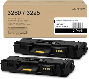 Phaser 3260/ Workcentre 3225 Black High Capacity Toner-Cartridge (3,500 Pages) - 106R02777: 2-Pack Compatible 106R02777 Toner Replacement for Xerox Phaser 3052 3260 WorkCentre 3215 3225 Printer