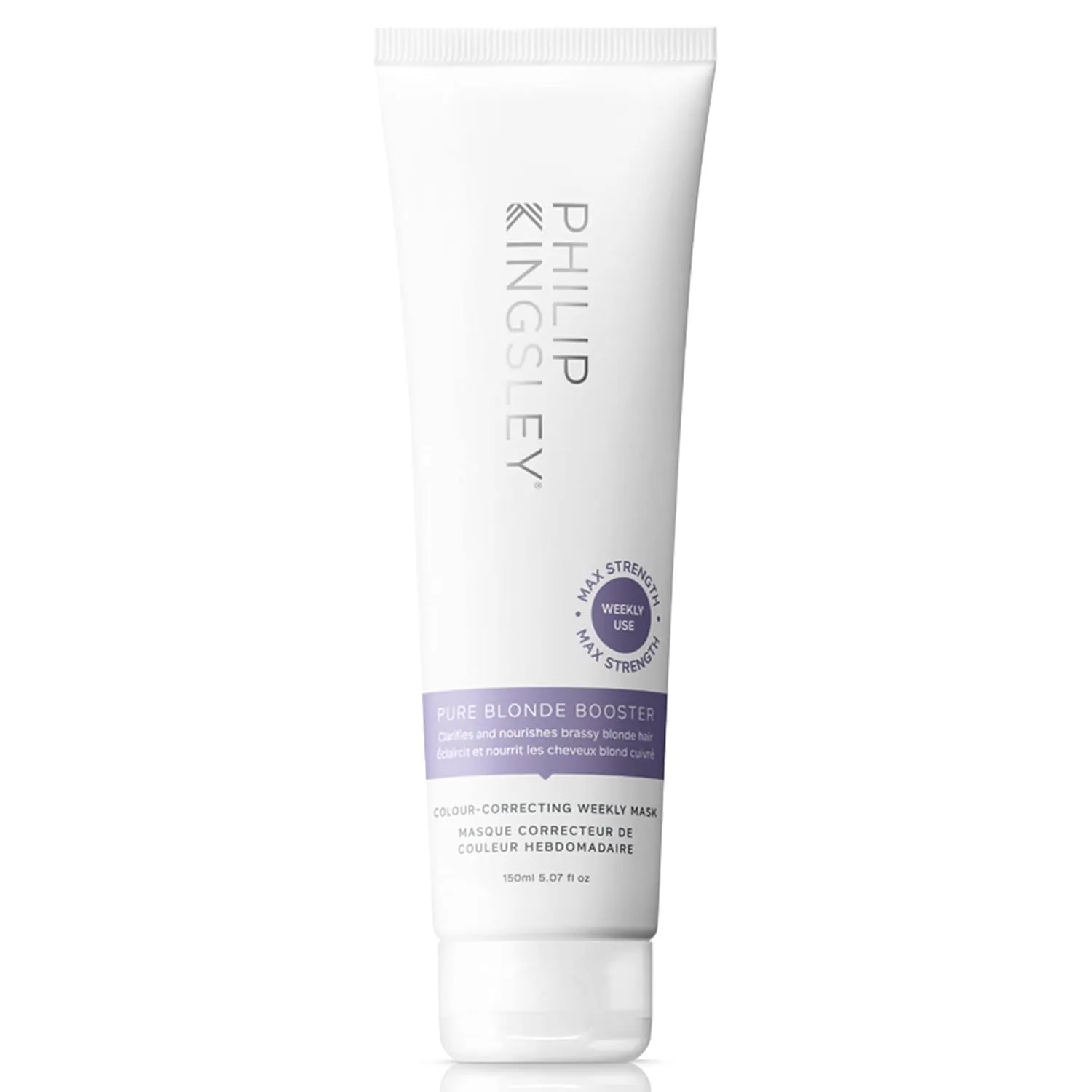 Philip Kingsley Pure Blonde Booster Purple Mask for Blonde Platinum Silver Gray Bleached Brassy Hair Weekly Toner for Orange Brassiness and Yellow Tones, 5.07 oz