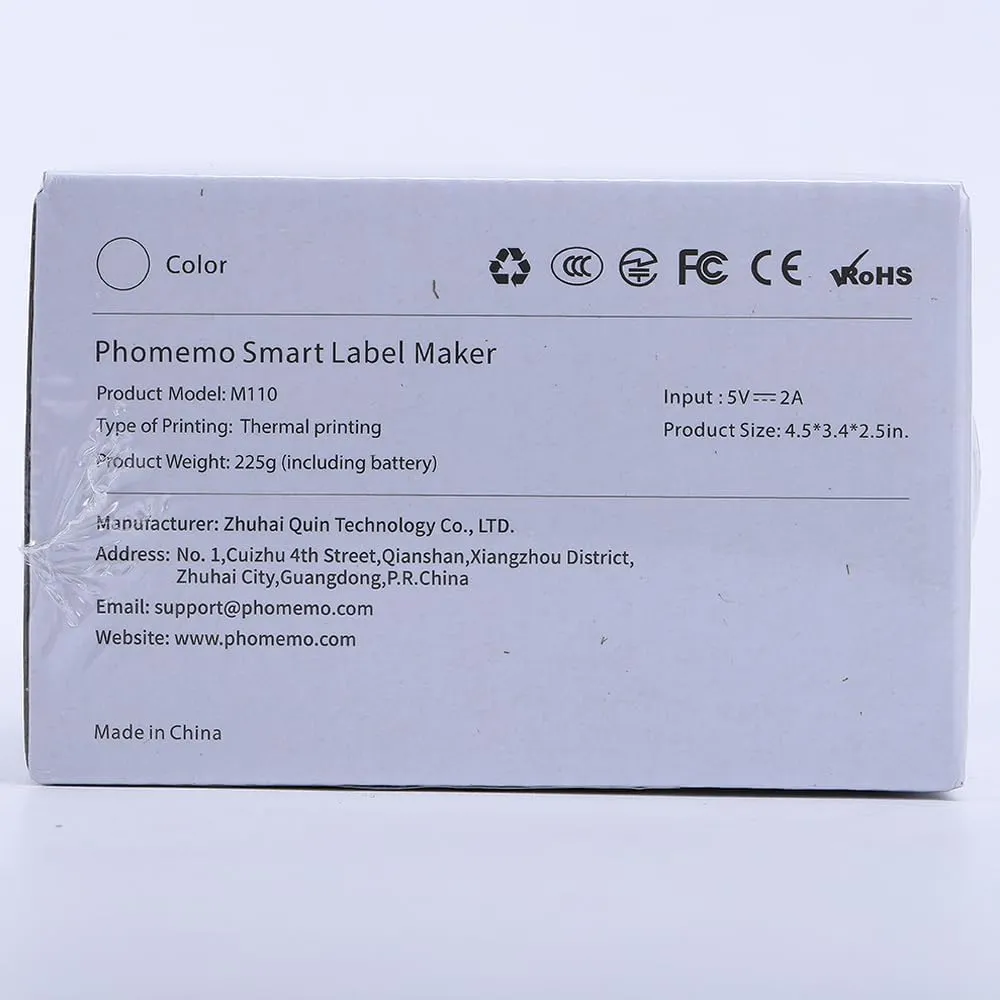 Phomemo Label Printer - M110 Thermal Label Printer Barcode Label Maker Mini Bluetooth Sticker Printer for Small Business, Home, Office, Logo, Address, Name Tag, Clothing, Organizing, Pink