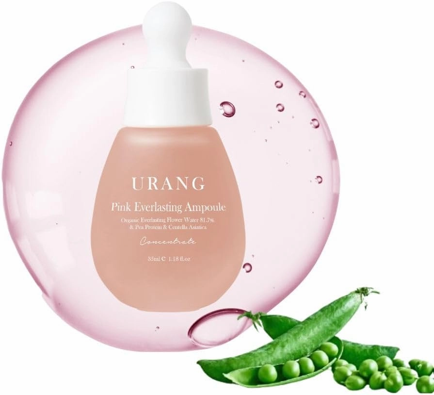 Pink Everlasting Ampoule | Organic Moisturizer Supports Elasticity & Vibrancy for Dull Skin | Natural Vegan Skincare for Women, Men |1.18 Fl oz