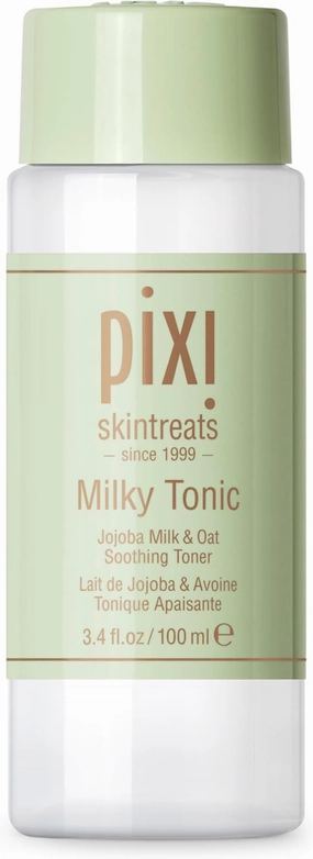 Pixi Milky Tonic, Calming & Hydrating Pads Containing Jojoba Milk, Infused with Oat Extract to Soothe, Alcohol-Free Daily Nourishing Toner, 3.4 fl oz/ 100 mL