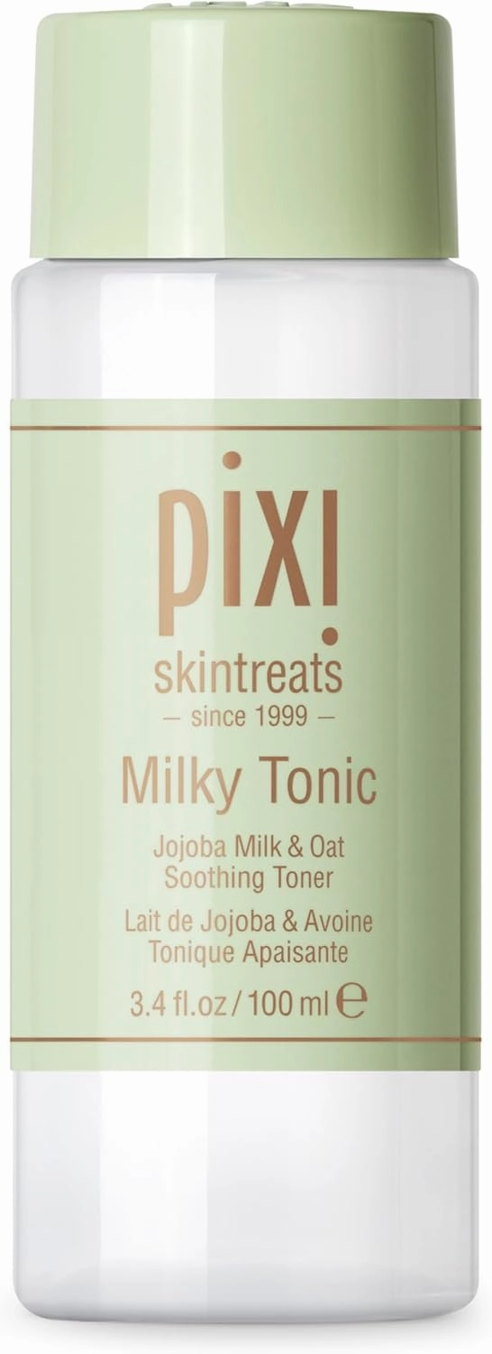 Pixi Milky Tonic, Calming & Hydrating Pads Containing Jojoba Milk, Infused with Oat Extract to Soothe, Alcohol-Free Daily Nourishing Toner, 3.4 fl oz/ 100 mL