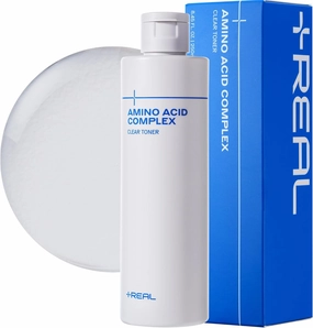 PLUSREAL Clear Toner, 8.45 fl.oz.｜Gentler Exfoliating Face Toner for Sensitive Skin｜Skin Wastes, Sebum and Oil Control｜Frangrance Free, Alcohol Free, Cruelty Free, Vegan, Korean Skincare