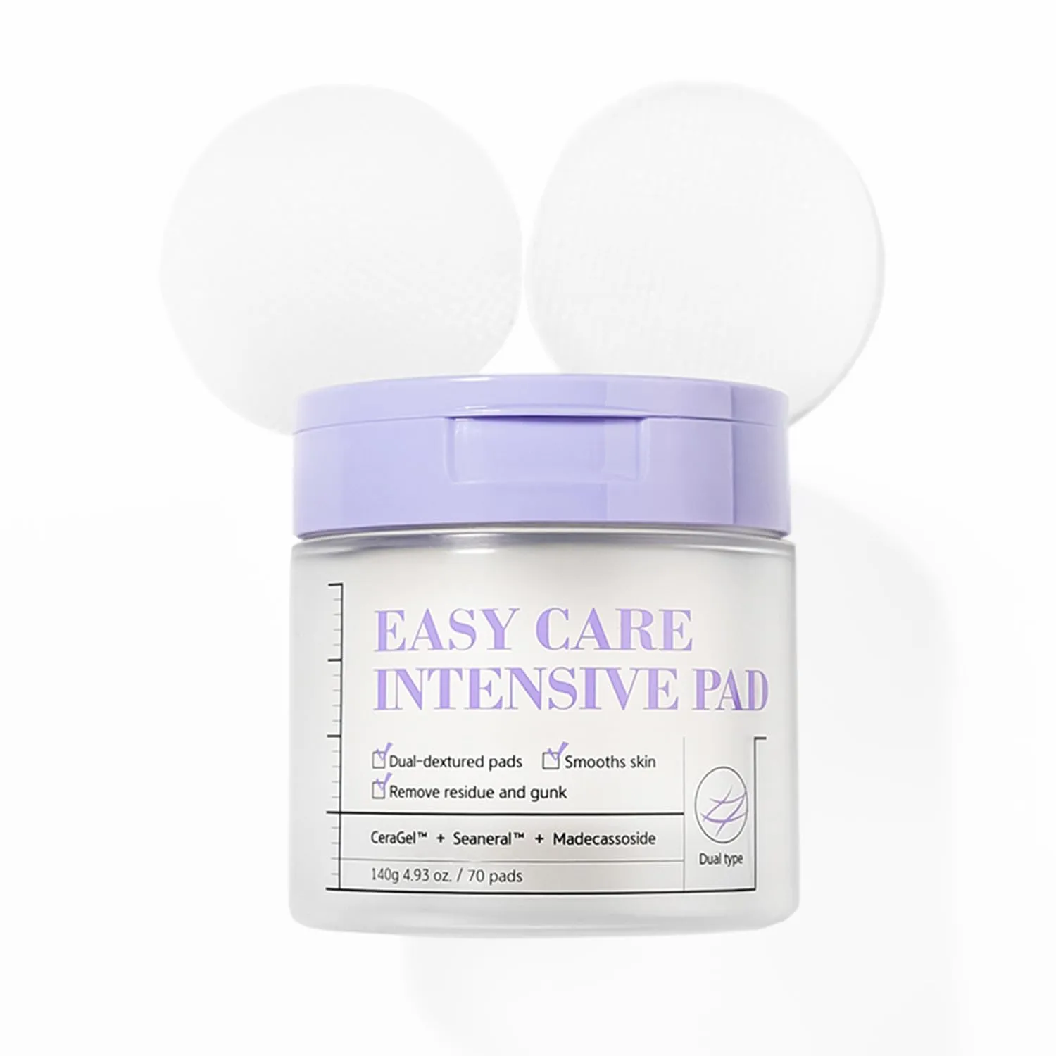 PONGDANG Easy Care Intensive Pad 70 sheets | Facial Toner Pads for Exfoliating Dead Skins & Soothing & Deep Hydration | Dual-sided Vegan Sheets | No Irritation