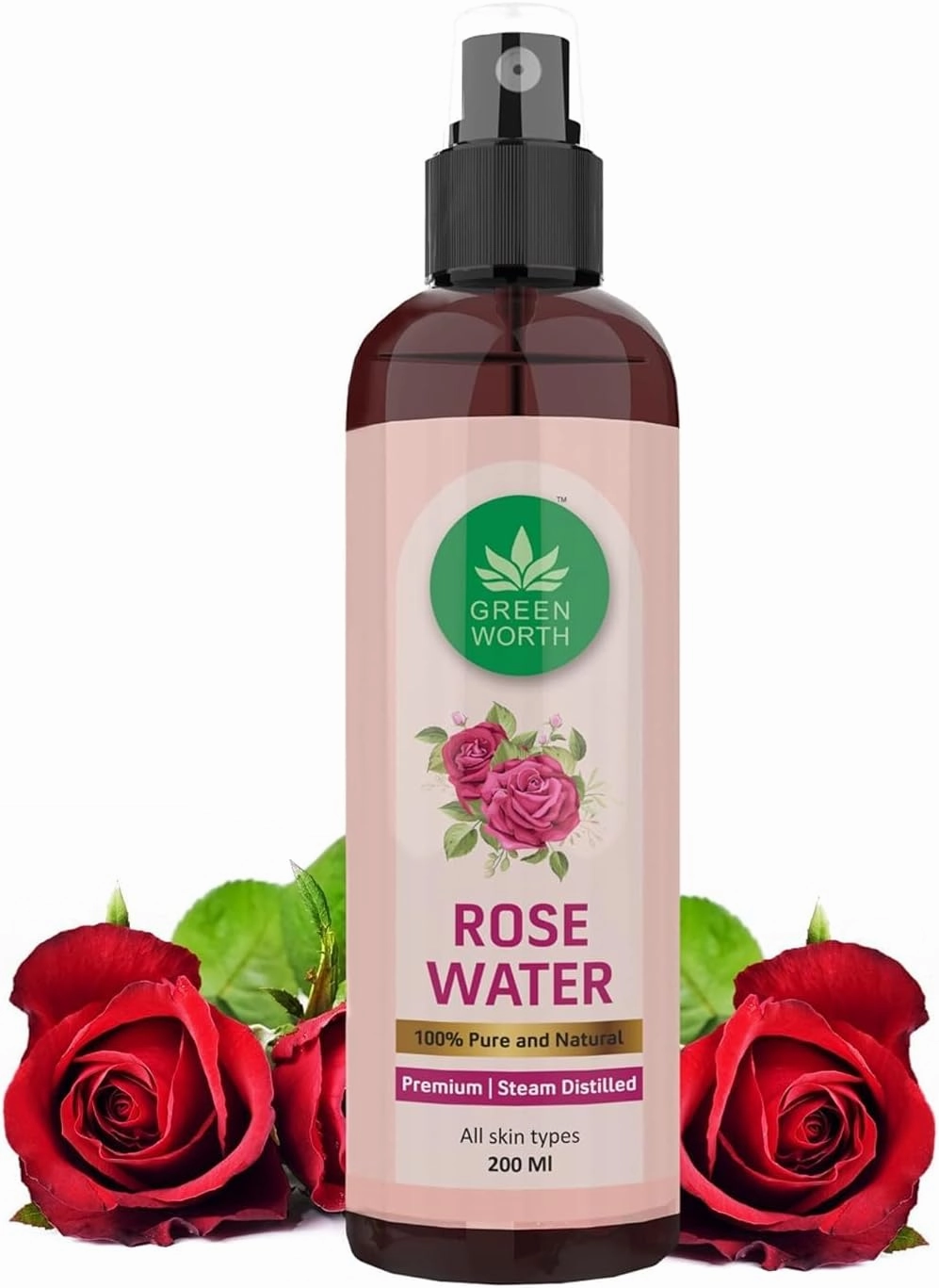 Pure & Natural Rose Water Toner Mist – 200ml | Steam Distilled Facial Spray| Chemical-Free | Gentle Skin Hydration