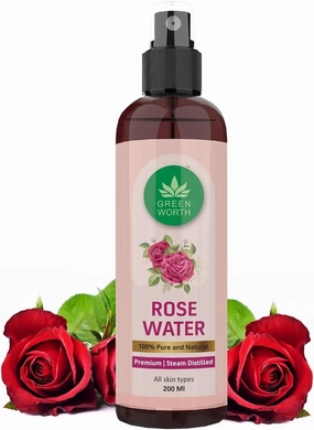 Pure & Natural Rose Water Toner Mist – 200ml | Steam Distilled Facial Spray| Chemical-Free | Gentle Skin Hydration