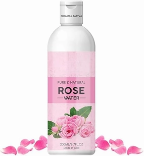 Pure Natural Rose Water, 6.7 Fl Oz, 200ml, Made in India