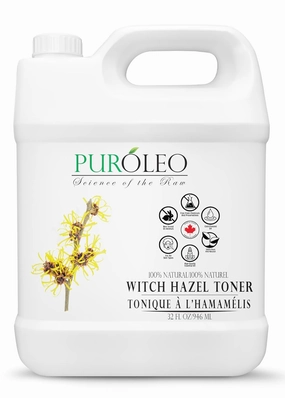 PUROLEO Witch Hazel Toner 32 Fl Oz/946 ML (Packed in Canada) Refresh and Revitalize Your Skin with | Premium Bottle | Luxury Skin Care Toner | Facial Toner for Postpartum & Skincare