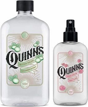 Quinn’s Alcohol Free Witch Hazel Cucumber & Mint 16 oz. & Quinn’s Alcohol Free Facial Toner Mist with Pure Rosewater 8oz