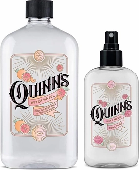 Quinn’s Alcohol Free Witch Hazel Pink Grapefruit & Orange Rind 16 oz. & Quinn’s Alcohol Free Facial Toner Mist with Pure Rosewater 8oz