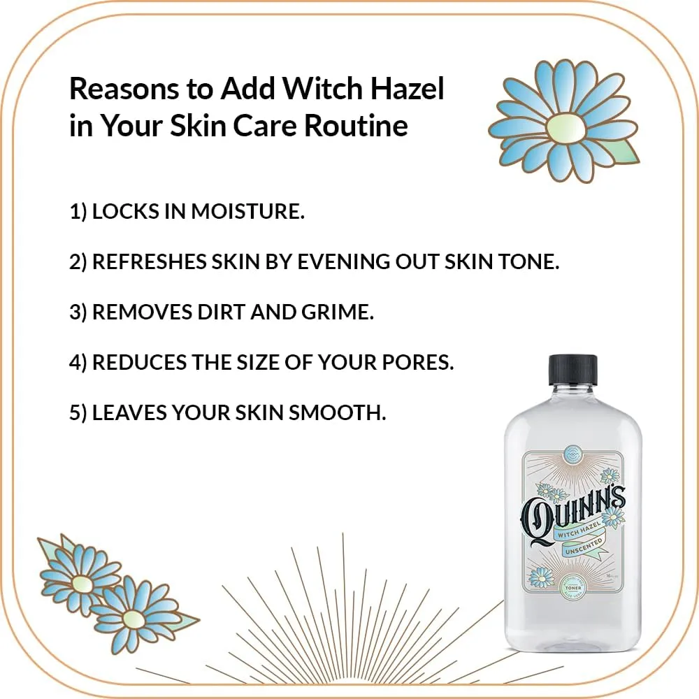 Quinn’s Alcohol Free Witch Hazel with Aloe Vera 16 Ounce (Unscented)
