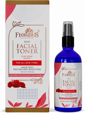 QURA Facial Toner (Mist) - Pure Rose Water (Steam Distilled)