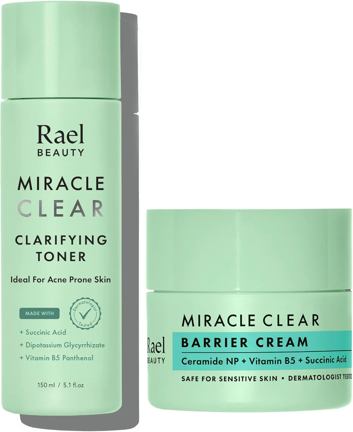 Rael Miracle Clear Bundle - Clarifying Toner (5.1 oz), Barrier Cream (1.8 oz)