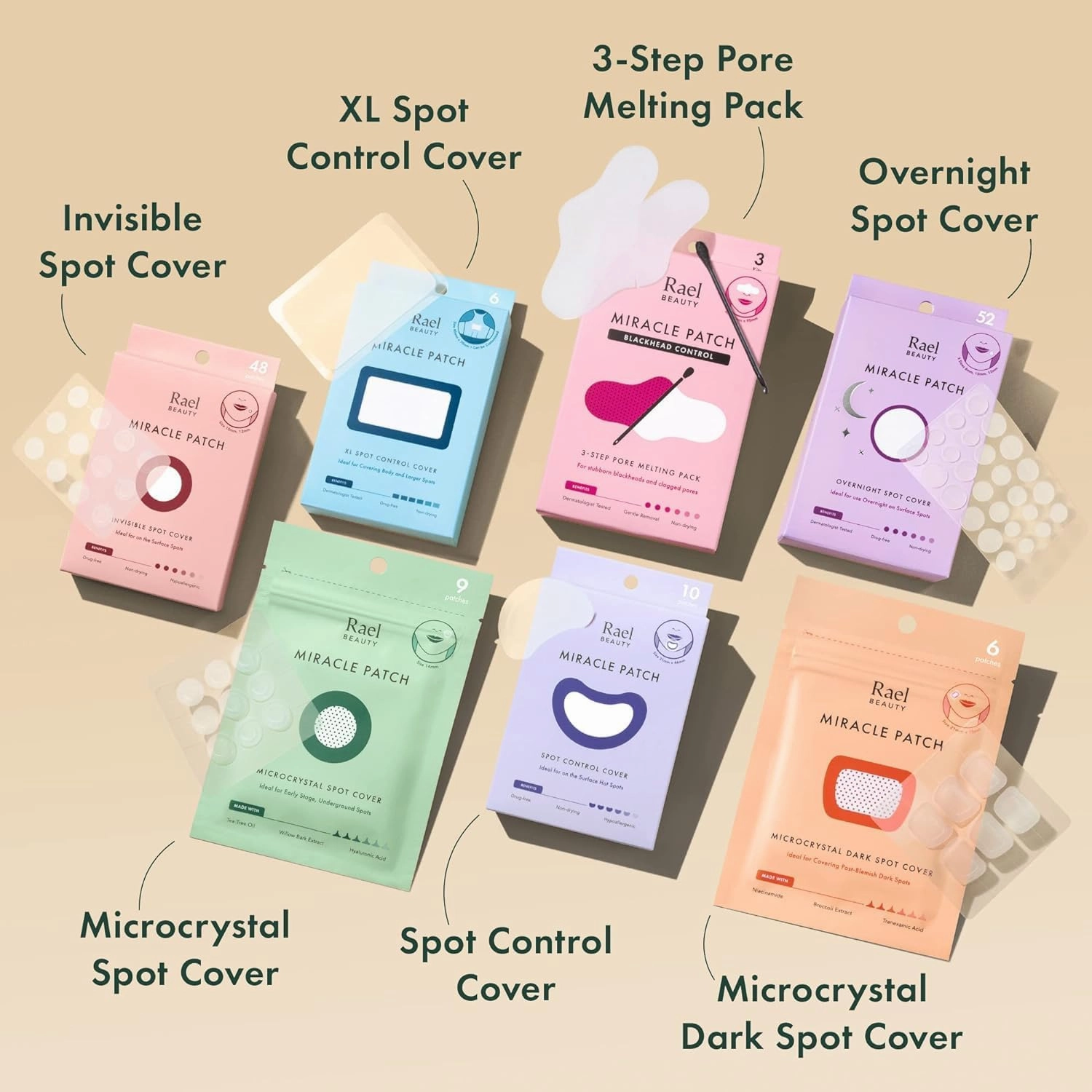 Rael Miracle Bundle - Invisible Spot Cover (96 Count), Miracle Clear Clarifying Toner (5.1 fl. oz)