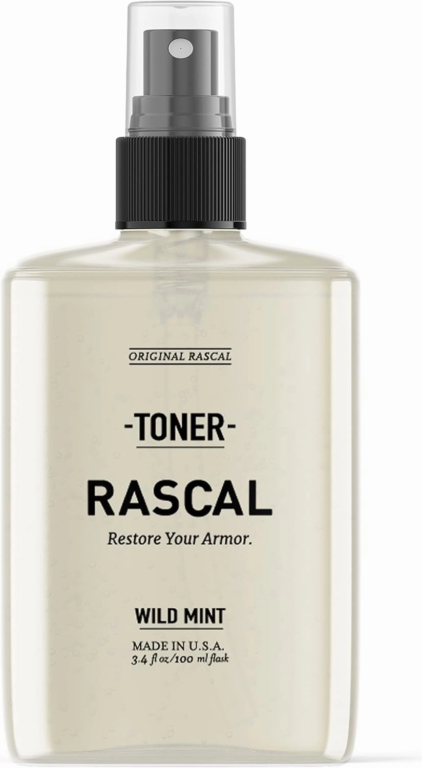 Rascal Face Toner for Men - Sage Oil, Beetroot & Caffeine to Reduce Wrinkles and Clear Away Impurities (3.4 Fl Oz)