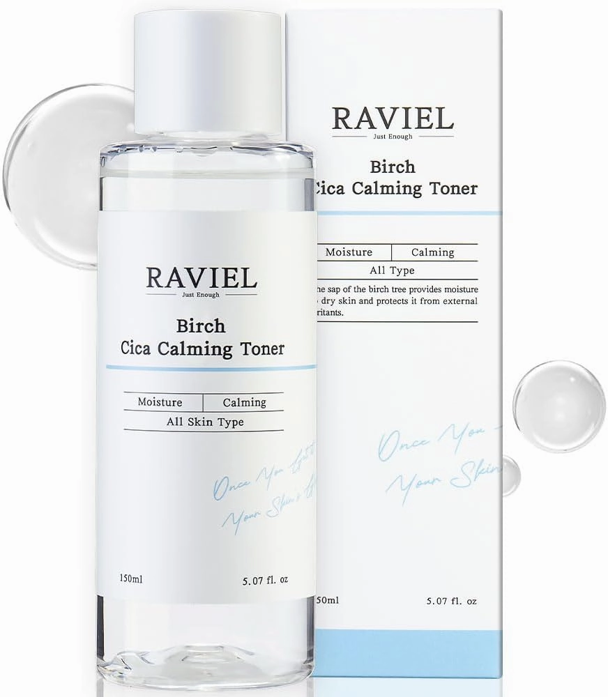 RAVIEL Birch CICA Barrier Repair Toner – Soothing & Deep Hydration for Sensitive, Dry, and Damaged Skin – Korean Skincare with Birch Sap & Centella Asiatica (5.07 fl oz)
