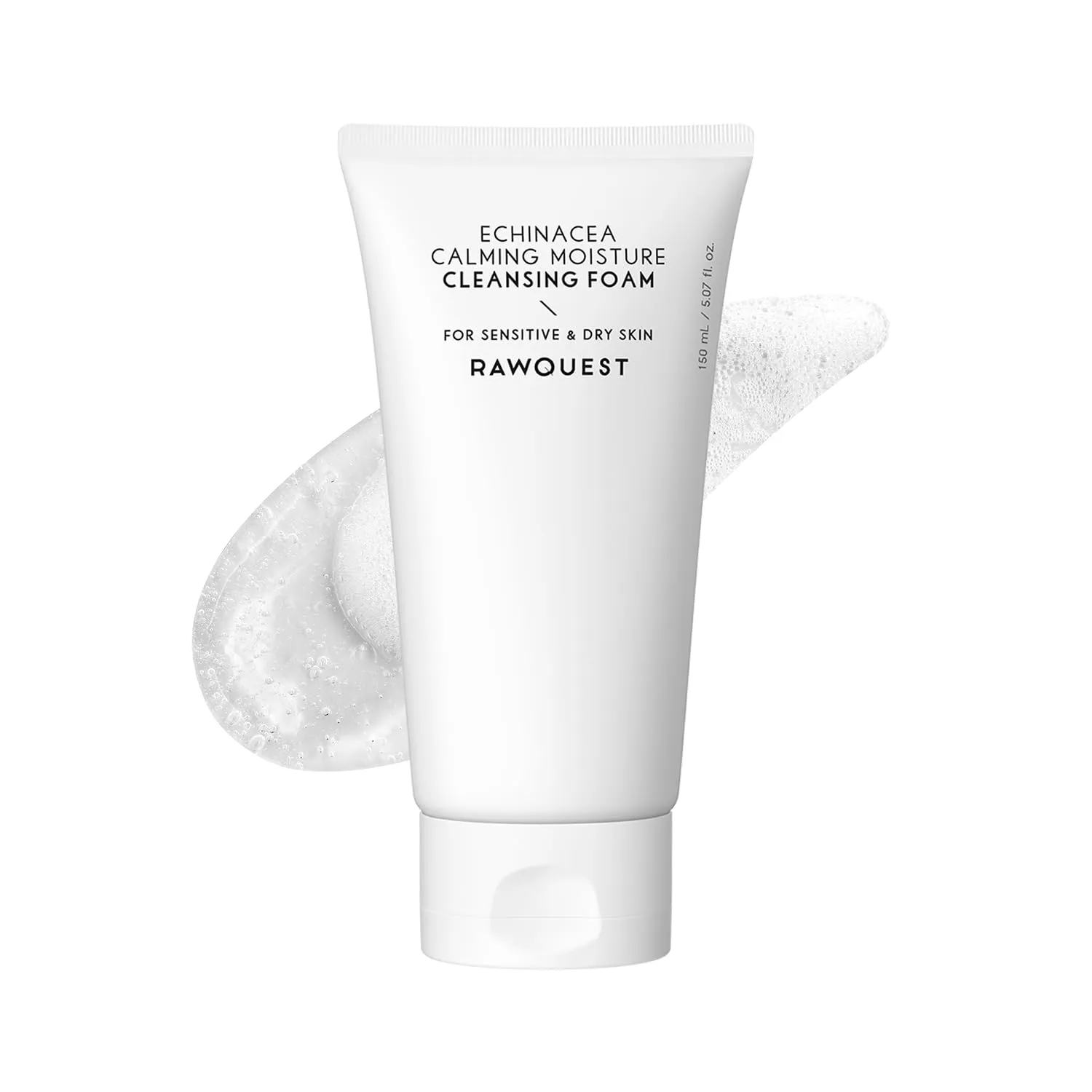 RAWQUEST- Echinacea Calming Daily Face Wash Deep Cleansing Gel, Makeup Removal, Hydration, Soothing & Skin Barrier Care | Hypoallergenic Korean SkinCare for Dry & Sensitive Skin 5.07 fl oz / 150ml