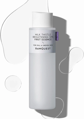 RAWQUEST- Korean Skin Care Essence Toner for Deep Hydration, Radiant Glow, Moisturizing, Soothing & Dermatologist Tested w/82% Milk Thistle, Hyaluronic Acid & Niacinamide, K Beauty 6.76 Fl Oz / 200ml