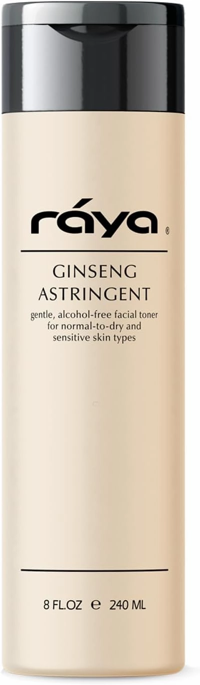 RAYA Ginseng Astringent with AHA 6 oz (G-205) | Gentle Glycolic Facial Toner for Dry and Sensitive Skin | Helps Tighten Pores, Smooth Complexion, and Reduce Fine Lines | Made with Alpha Hydroxy Acids