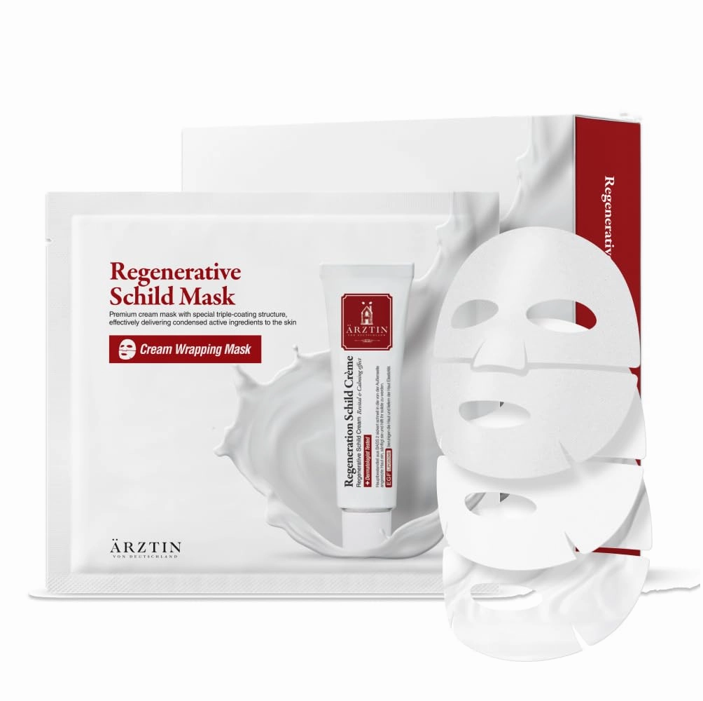Regenerative Schild Mask, Triple-coated Wrapping High Nutritional Cream Sheet Rich moisture Premium Mask 0.56OzX5ea, Korean Skincare