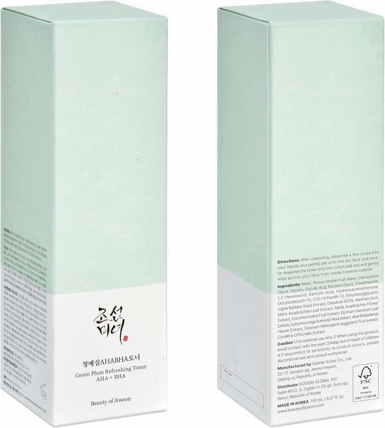Revitalising Green Plum Essence Toner: AHA   BHA 150ml | Beauty of Joseon