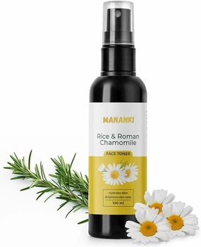 Rice & Roman Chamomile Face Toner, 100ml, Hydrating & Brightening Skin Care, Multi-Use Facial Spray