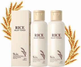 Rice Toner for Face,2 Pack Rice Milky Toners for Moisturizing,Hydrating,Refreshing,Improving Skin Texture and Softening Skins,Men Women Facial Oil Skin Rices Toner,100ml/3.52 Fl oz
