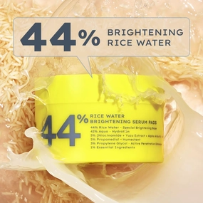 Rice Water Brightening Face Serum Pads | 5% Niacinamide & Alpha Arbutin to Reduces Dark Spots & Pigmentation | Toner Pads with Serum for Glowing Glass Skin | All Skin Types - 50N