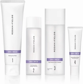 Rodan   Fields UNBLEMISH Skin Care Regimen | Skincare Set For Adult Acne | Cleanser Face Wash, Toner, Dual Acne Treatment & SPF 30 Sunscreen