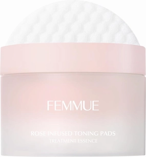 Rose Infused Face Toning Pads (60 Pack) | Daily Exfoliating Toner Cotton Rounds with Rose Water | Korean Skin Care