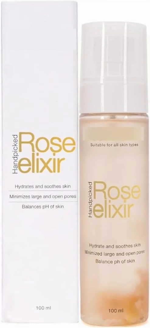 Rose Water Elixir Face Mist 100ml | Pure Rose Water | Face Toner for Glowing, Refresh & Hydrating Skin | Minimize Large & Open Pores | Balance pH of Skin | Gulab Jal for Women & Men