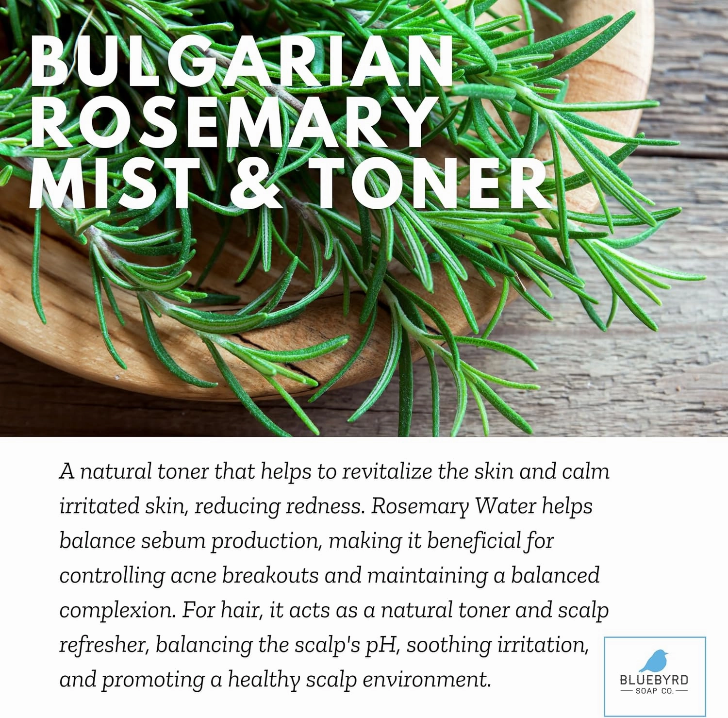 Rosemary Water Spray for Hair Growth – 100% Pure & Natural Rosemary Hydrosol – Scalp & Hair Strengthening Mist – Alcohol-Free, Vegan, and Chemical-Free – Hydrating Face & Body Toner – 8 oz (Rosemary)