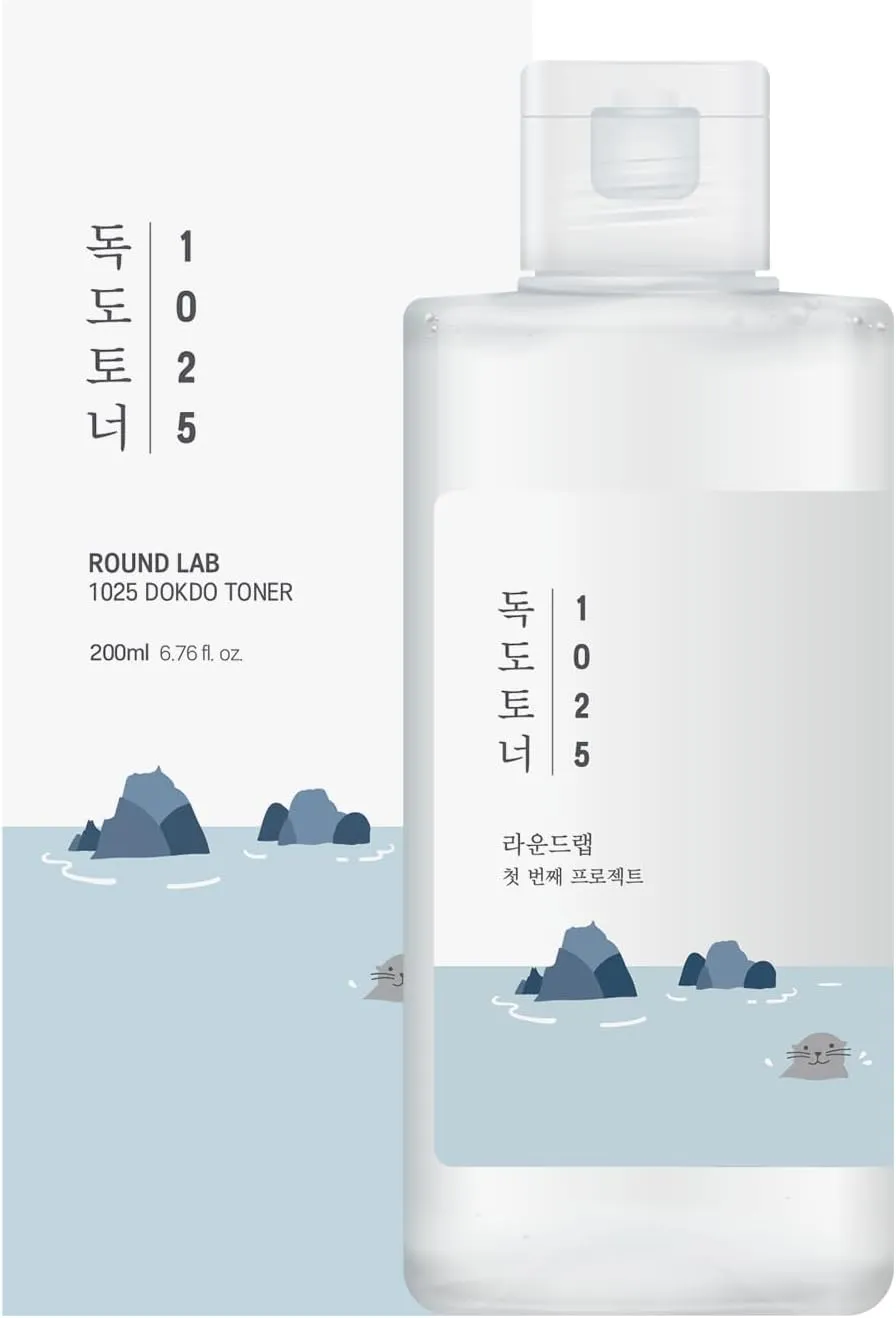 ROUND LAB Dokdo Toner | Exfoliate daed skin cells, Replenish skin with long lasting moisture, Hydrating, Watery Type Toner (6.76fl.oz)