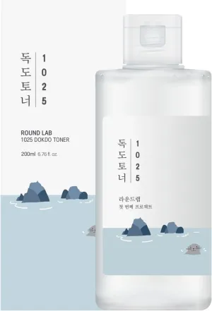 ROUND LAB Dokdo Toner | Exfoliate daed skin cells, Replenish skin with long lasting moisture, Hydrating, Watery Type Toner (6.76fl.oz)